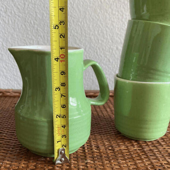 3 Small Cups and Pitcher Green Speckled - Picture 5 of 12